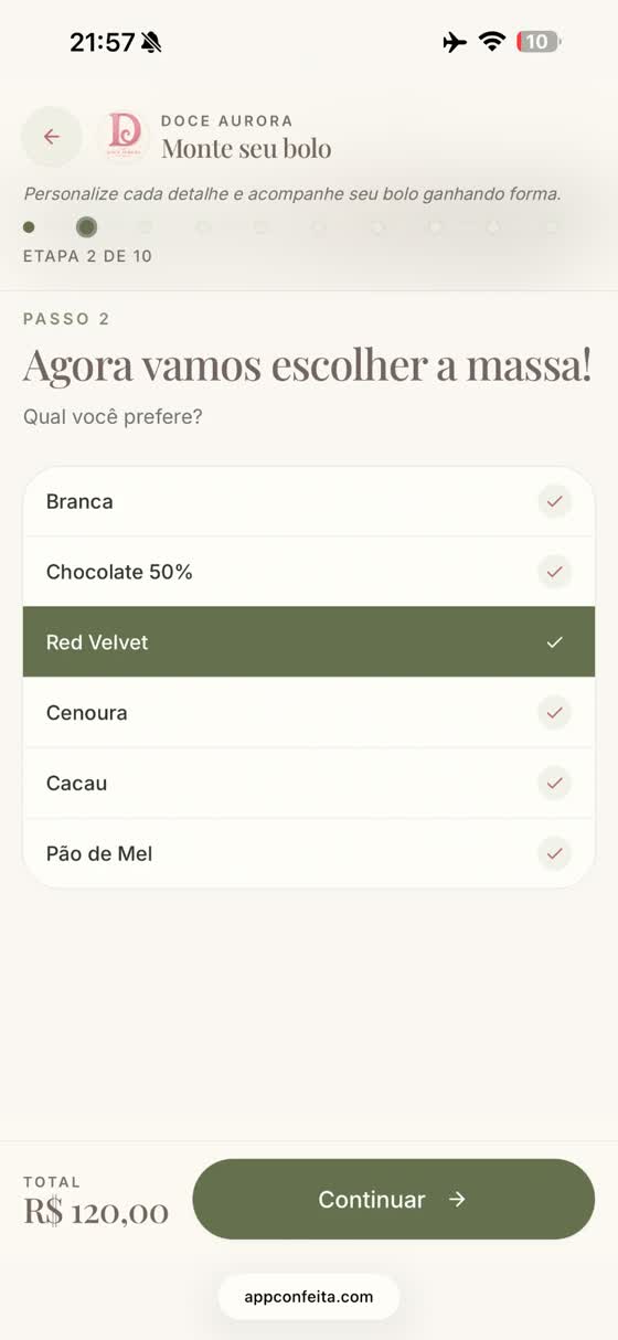 Bolos personalizados — passo 3