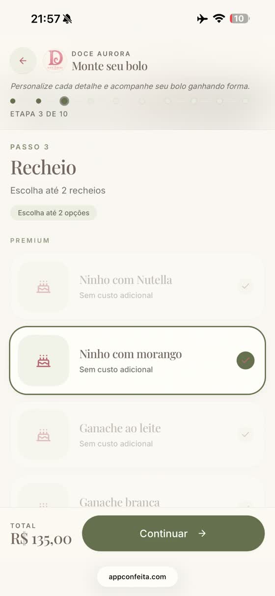 Bolos personalizados — passo 4