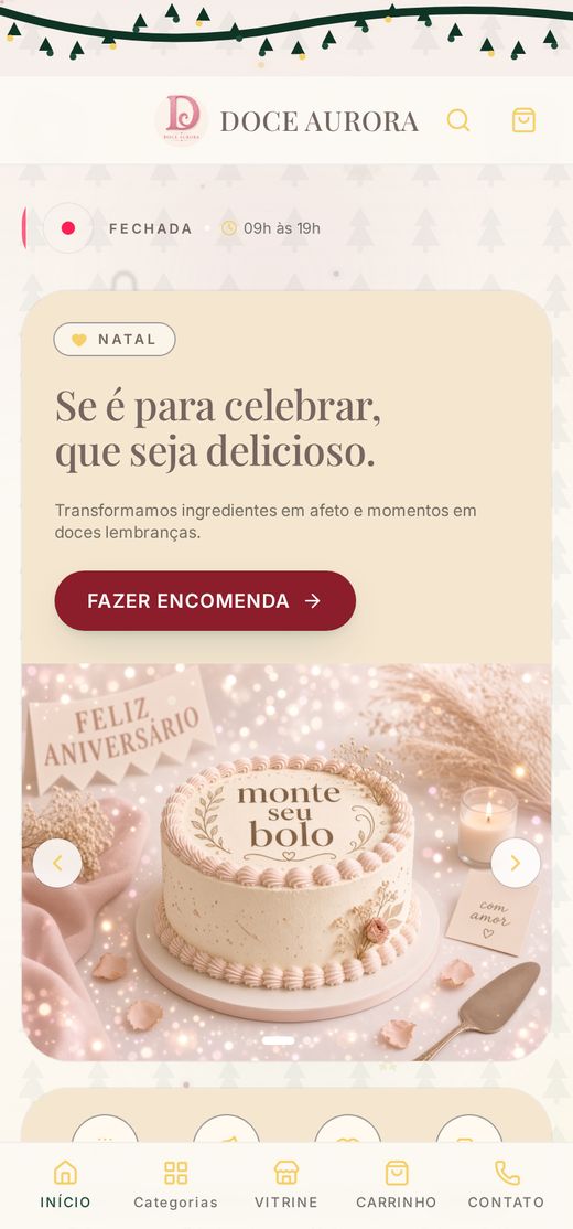 Catálogo com o tema Natal — passo 1